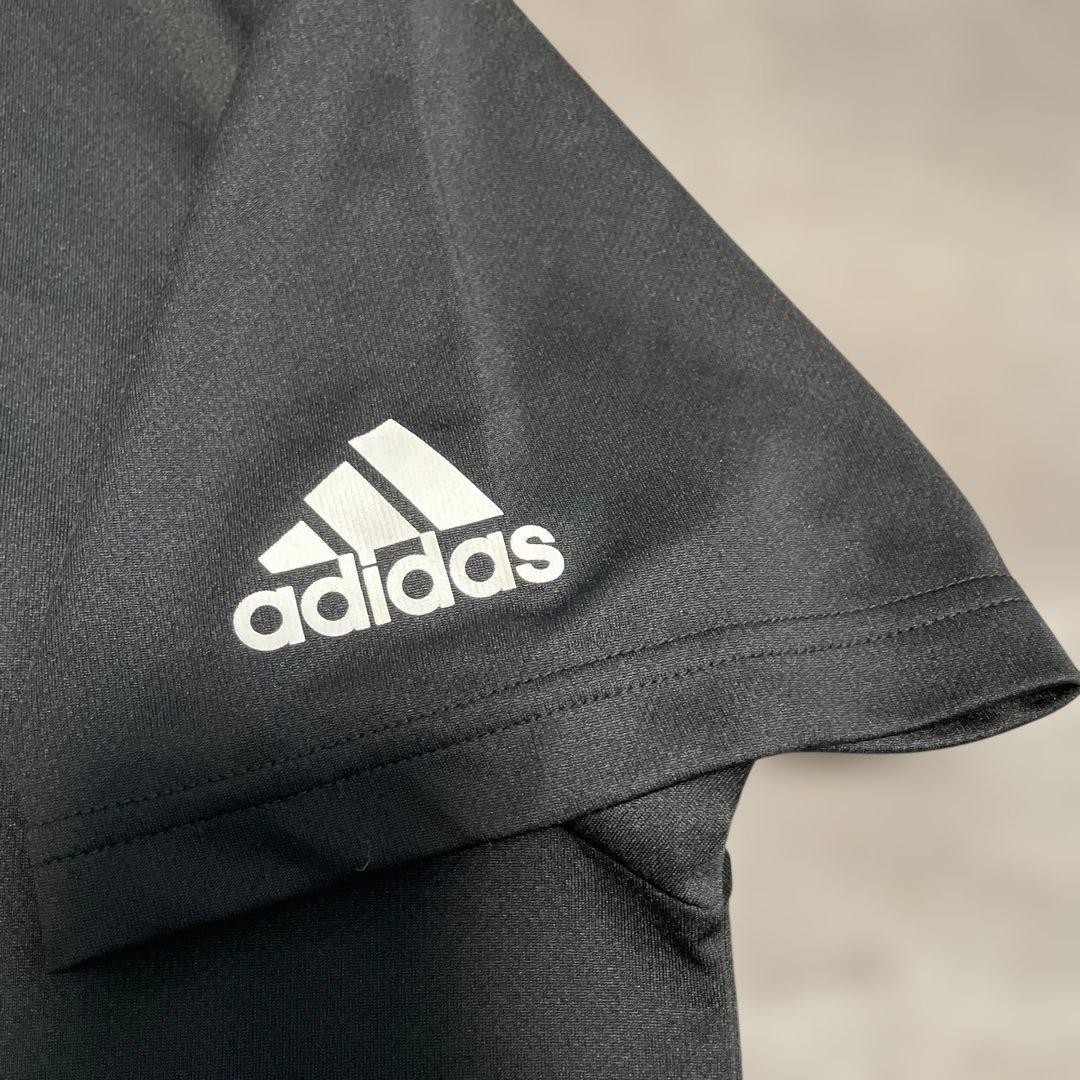 極美品 Adidas ラグビー ALL BLACKS 総黒 DRY Tシャツ
