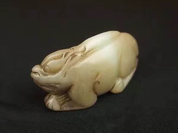 白玉 和田青白玉 独角瑞兽 清代