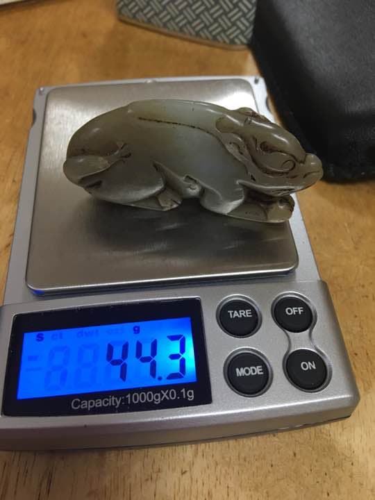 白玉 和田青白玉 独角瑞兽 清代