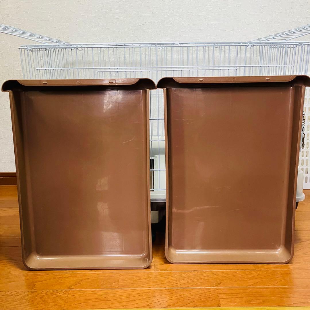 マルカンうさぎのカンタンおそうじケージワイド茶