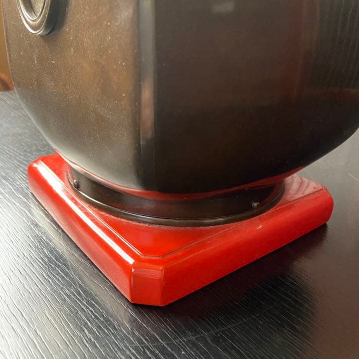 唐金四方火鉢　谷口造　火鉢　漆台　手あぶり火鉢