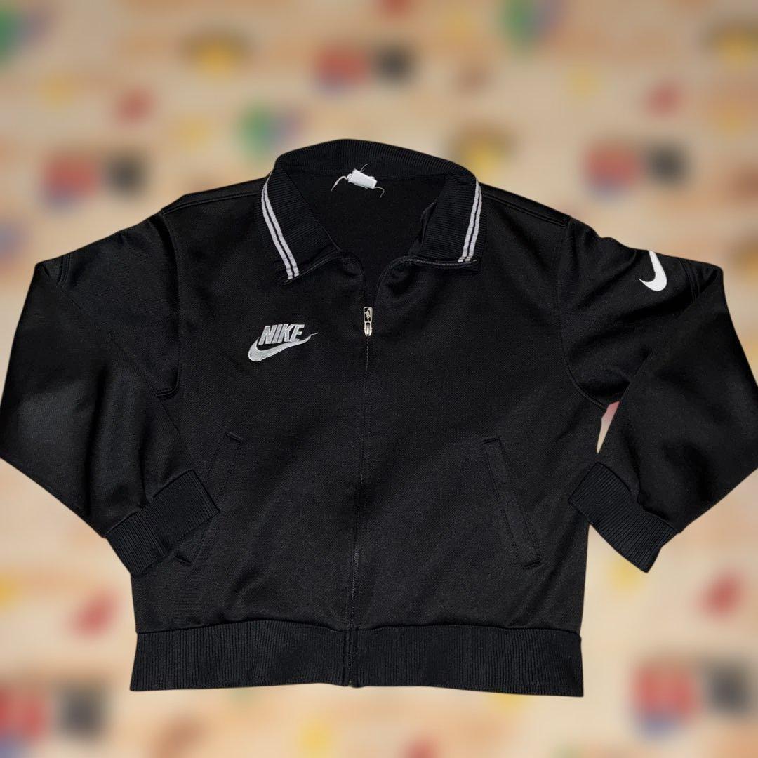 ナイキ　NIKE トラックジャケット　ジャージ　黒　ブラック　刺繍　90s