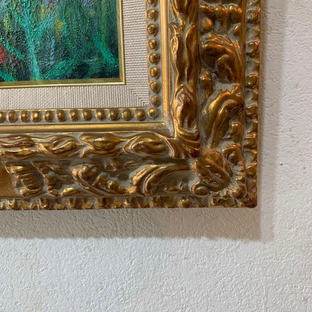 絵画　油彩肉筆画　真作　木村文俊『花げし』1985年作　F4