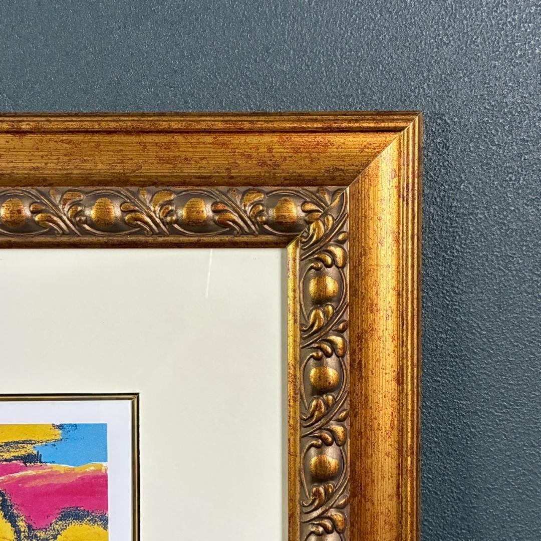 美品 田崎廣助「箱根の朱富士」リトグラフ 印章有 発行証明書有 豪華額装 赤富士