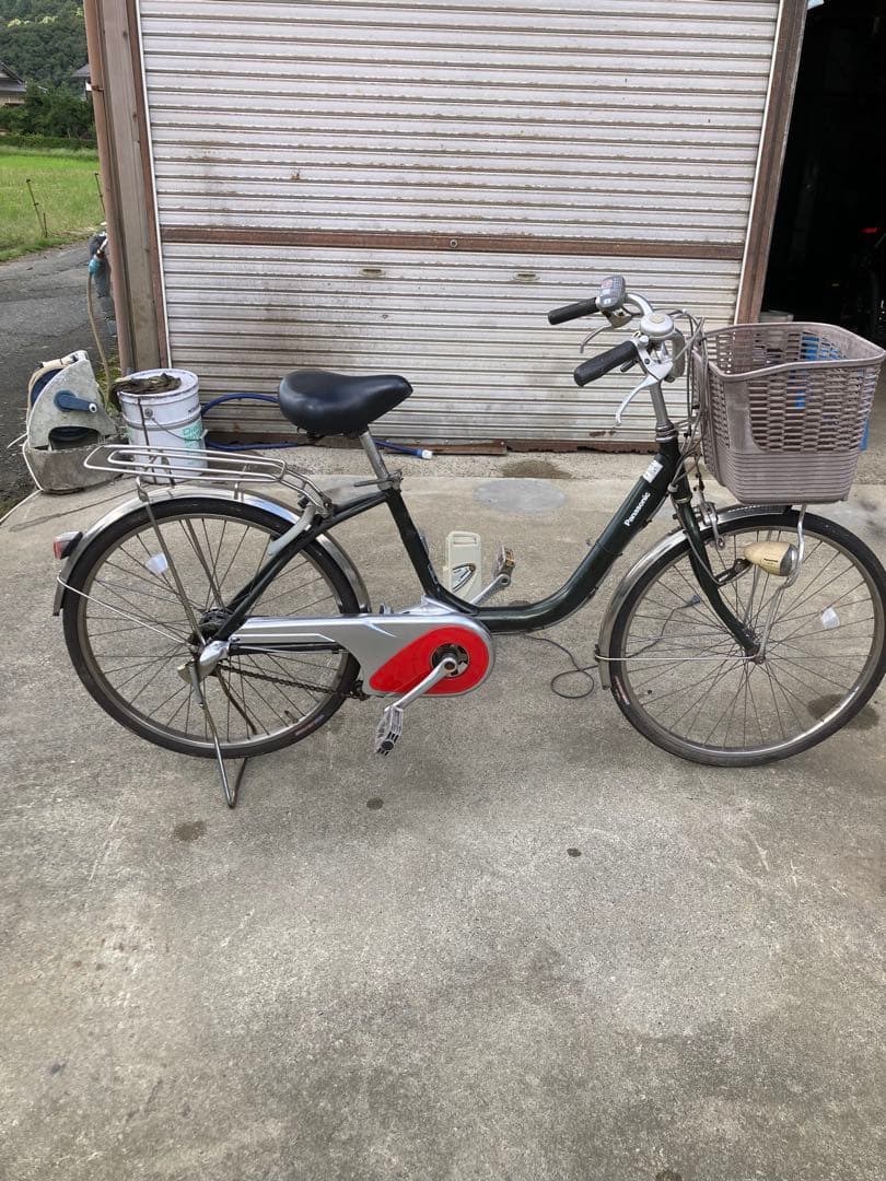 パナソニック電動アシスト自転車 シティタイプ モスグリーン色　バスケット付き