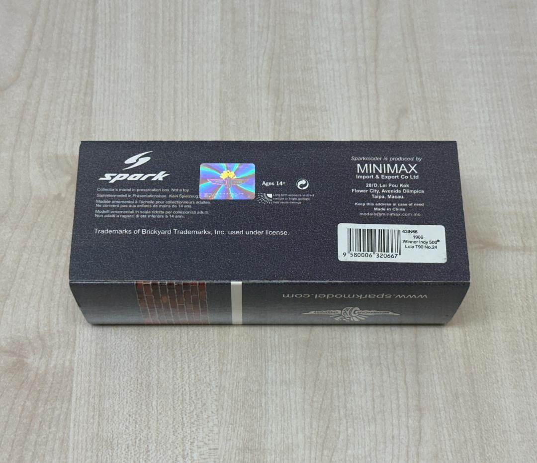 新品 1/43 スパーク ローラ T90 1966年 インディー500 優勝車