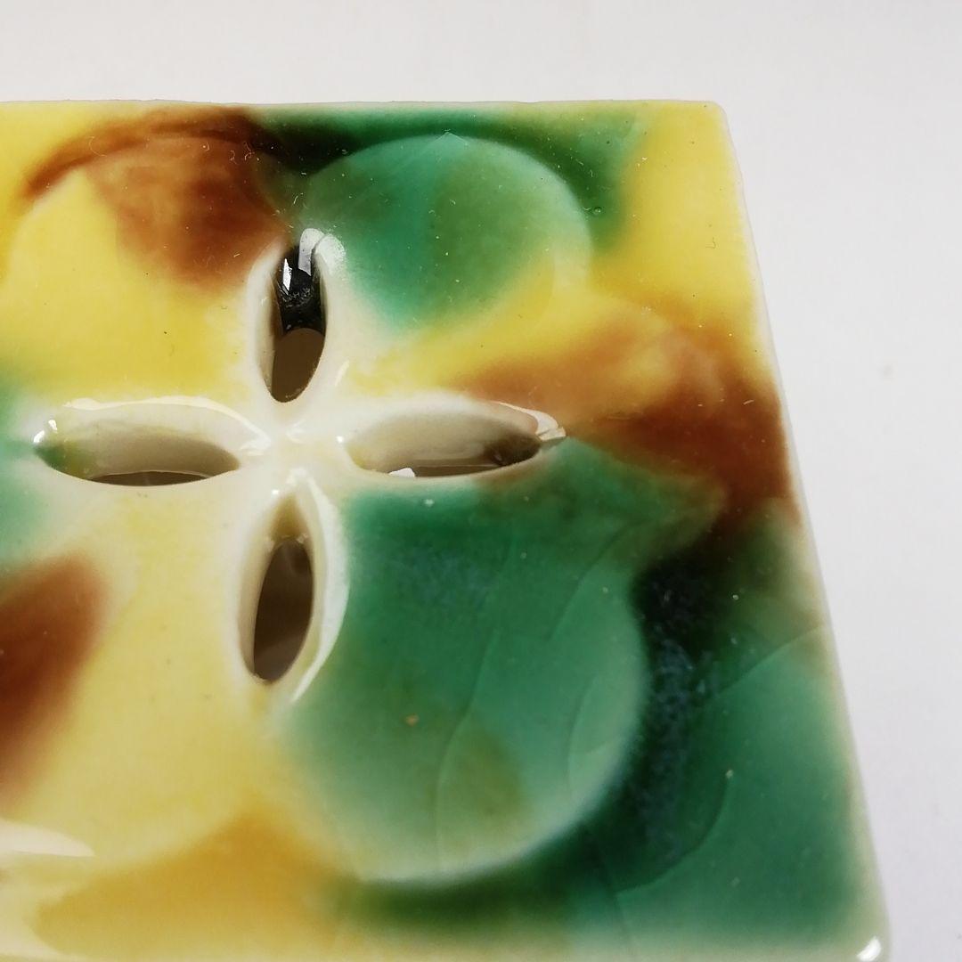 Ｗ１０２　蓋置　『長崎三彩』『天主堂　江口秀山 作』　共箱　茶道具