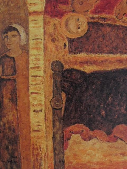 吉野純、【聖書物語（生誕）】、希少な額装用画集より、新品額装付