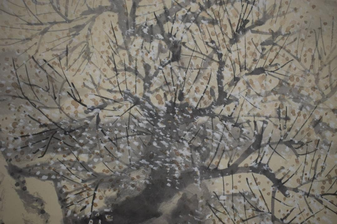 真作/野田九浦/梅花山水図/布袋屋掛軸HI-379