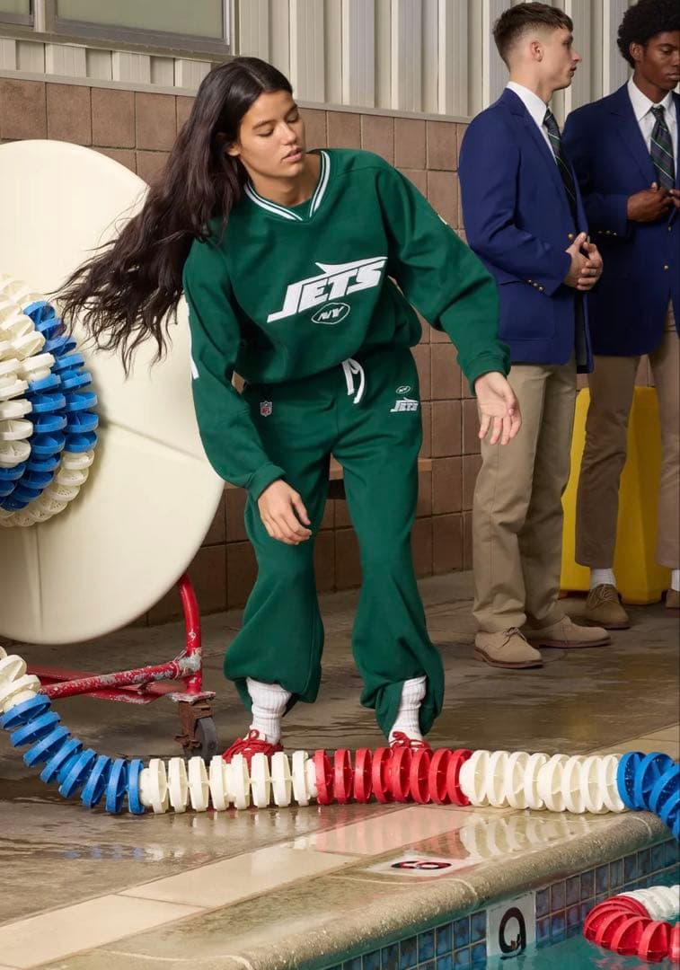 極美品NFL JETS×ZARA(ザラ)コラボスウェット上下セットアップ