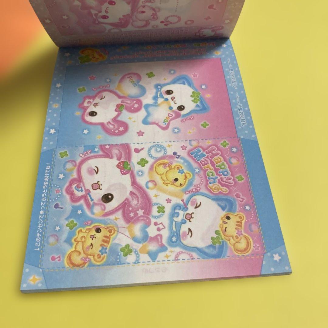 平成レトロ　ハッピーマーチ　メモ帳　ウサギ　ネコ　リス　カミオジャパン