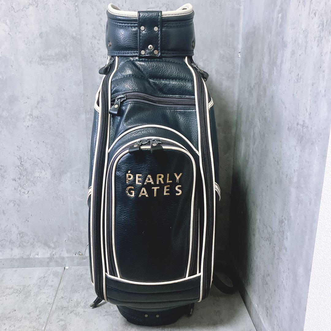 【希少】パーリーゲイツ 3点式 キャディバッグ ツアーモデル レザー調