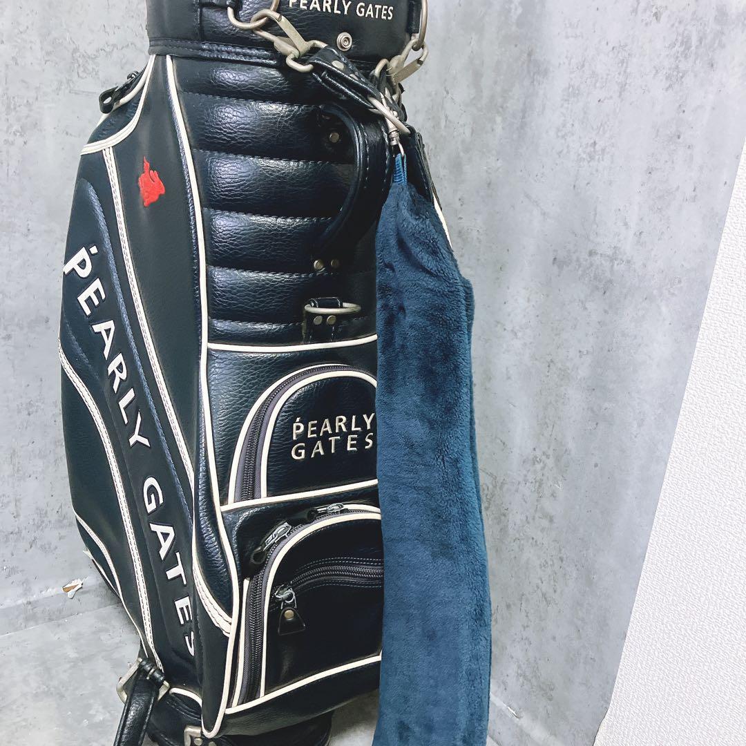 【希少】パーリーゲイツ 3点式 キャディバッグ ツアーモデル レザー調