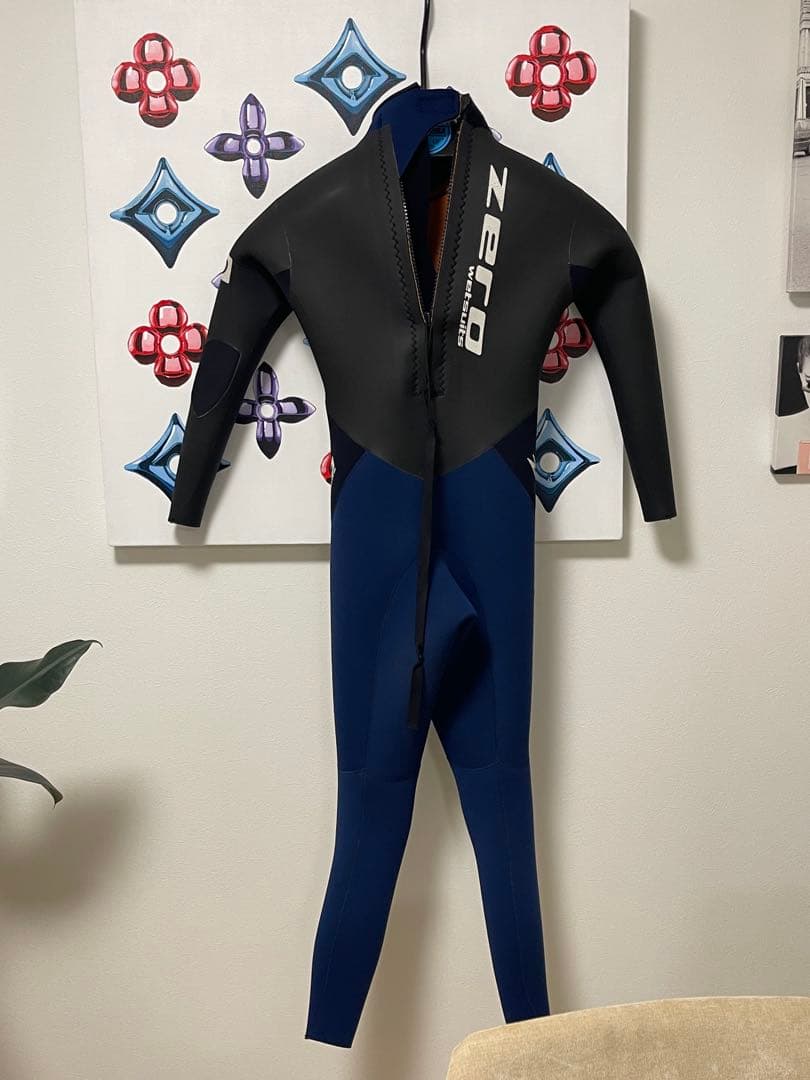 ZERO ドライ冬用レディースフルスーツ ウェットスーツ 黒/青