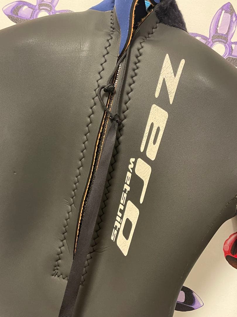 ZERO ドライ冬用レディースフルスーツ ウェットスーツ 黒/青