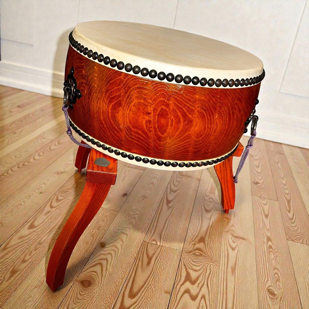 美品✨台座付き・バチ6本セット❣️三崎屋太鼓店 本格和太鼓 太鼓 和楽器 40cm