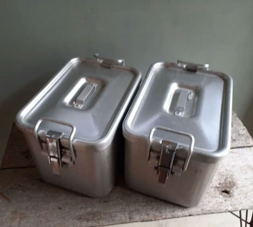 ビンテージ アルミコンテナ 2個 バッカン キャンプ アウトドア 昭和レトロ