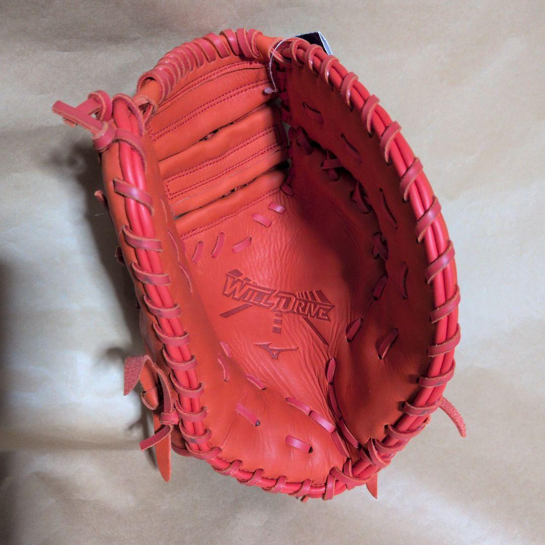 ミズノ:野球:ファーストミッ: 軟式用: :右投げ:大人用:オレンジ