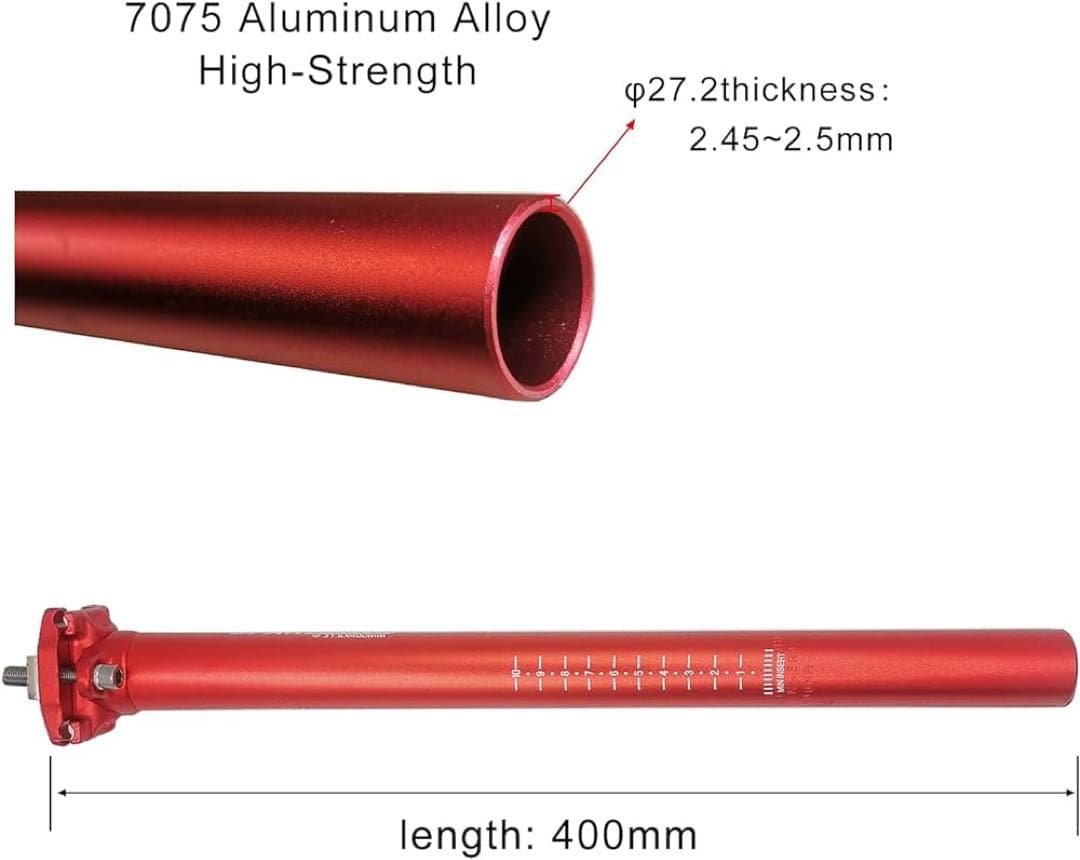 UPANBIKE 自転車 シートポスト ブルー アルミニウム合金 φ30.9