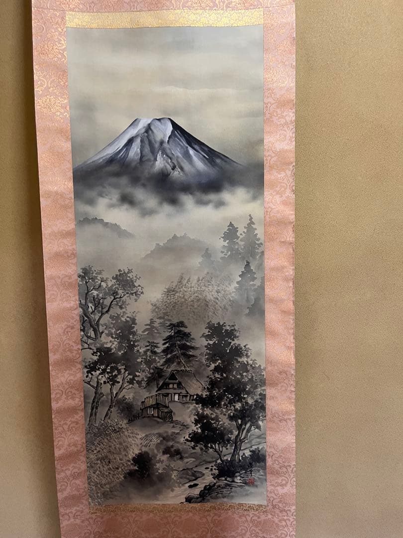 掛け軸　富士山画　石原昌幸