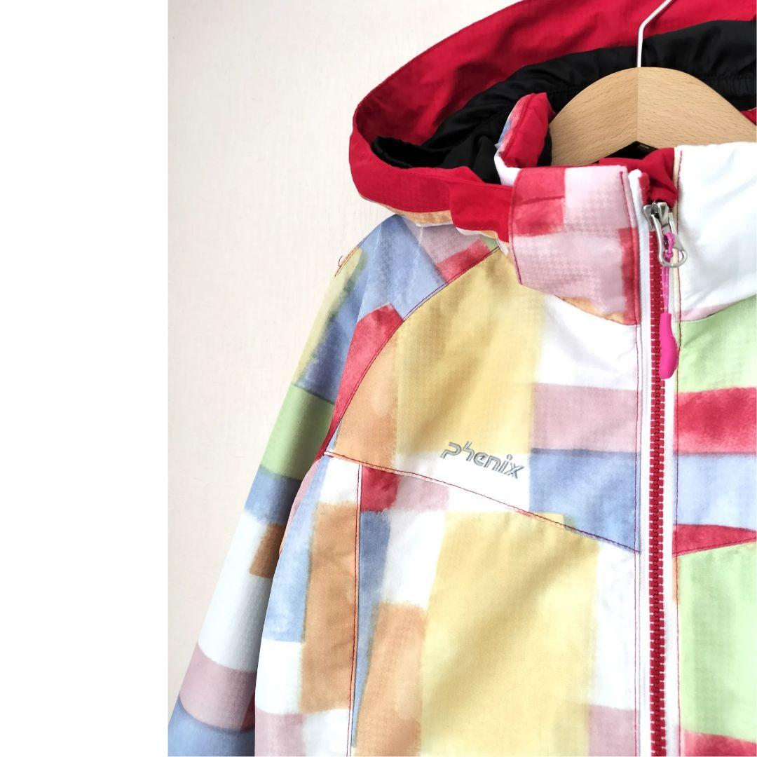美品☆Phenixスキーウェア女の子140 130 上下 パステルブロック×紺