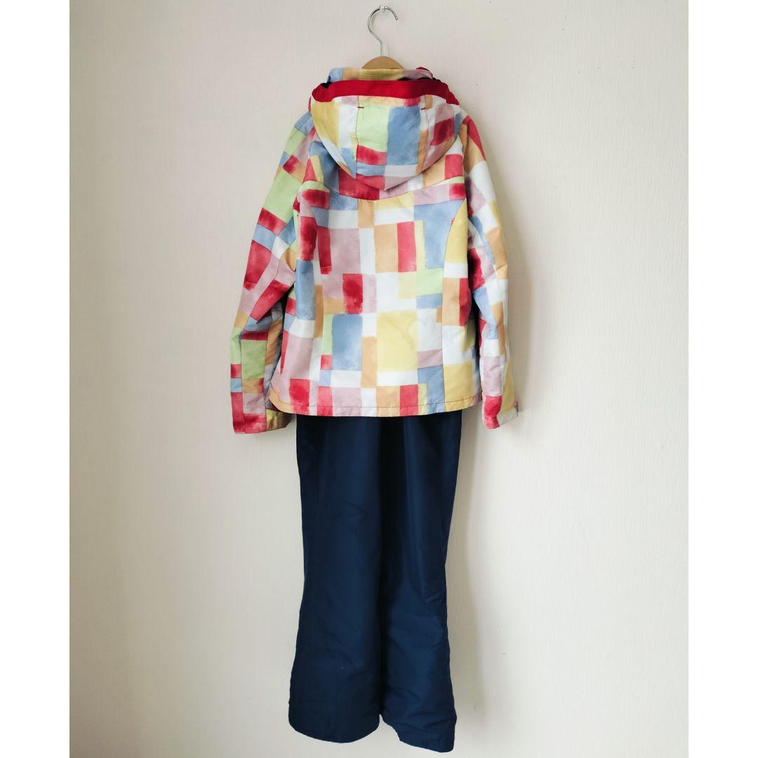 美品☆Phenixスキーウェア女の子140 130 上下 パステルブロック×紺