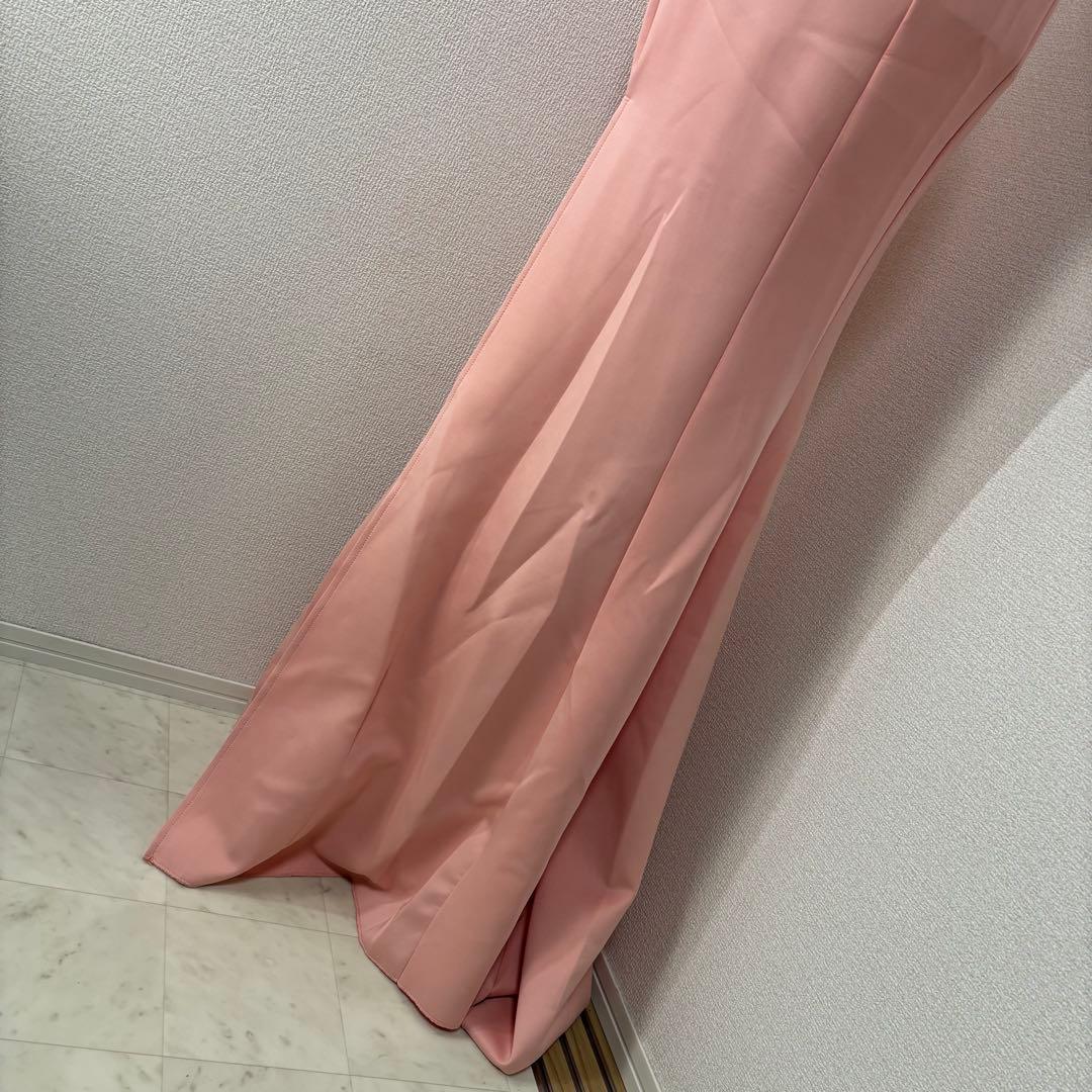 Kalinai（カリナイ）S】ピンク スリット入りロングドレス　クロスストラップ