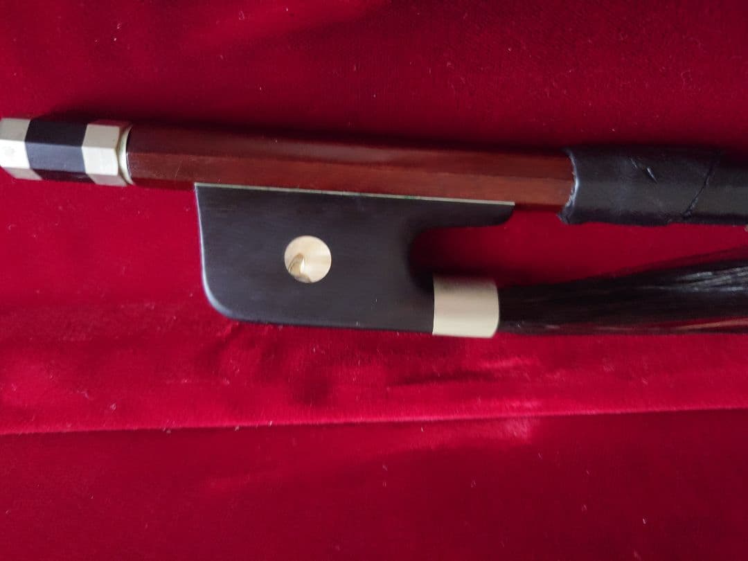 コントラバス弓　フレンチスタイル　ビンテージ　黒毛