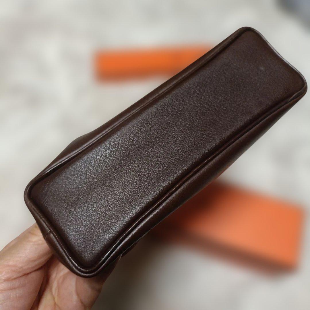 エルメスブラウンレザー 筆箱 ペンケース　メガネケース