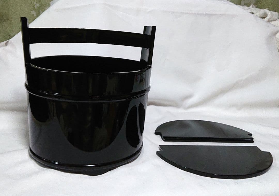 茶道具輪島塗手桶漆器 水指 A405