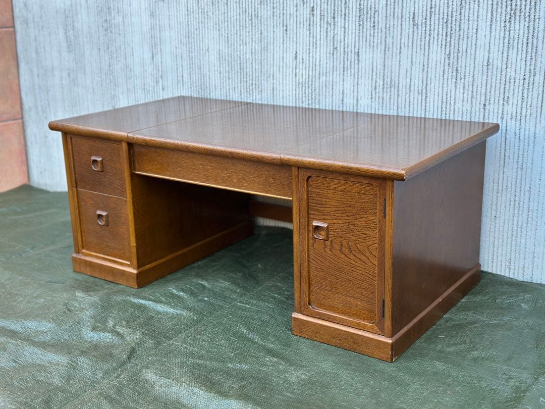 【文机鏡台】木製　国産　和家具　静岡の指物　座机　収納　鏡台◎