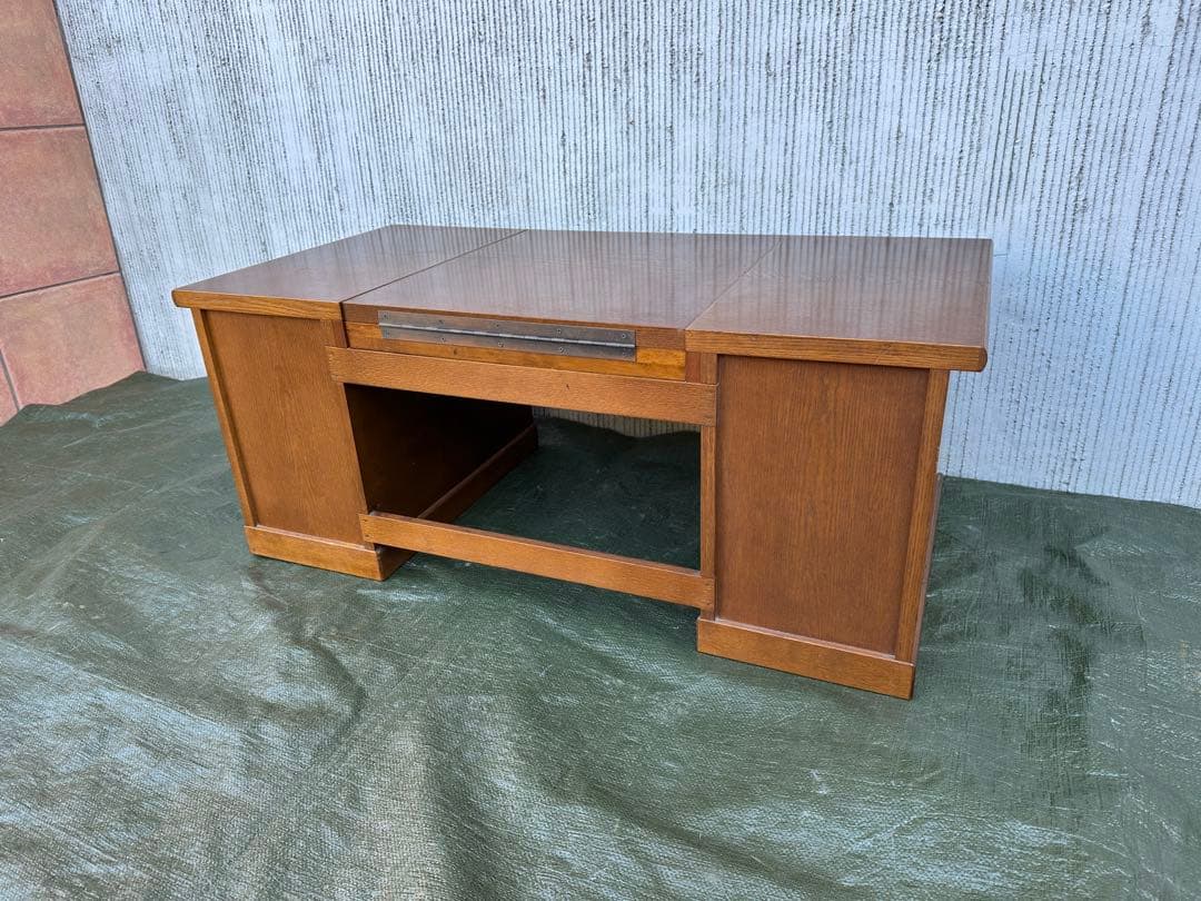 【文机鏡台】木製　国産　和家具　静岡の指物　座机　収納　鏡台◎