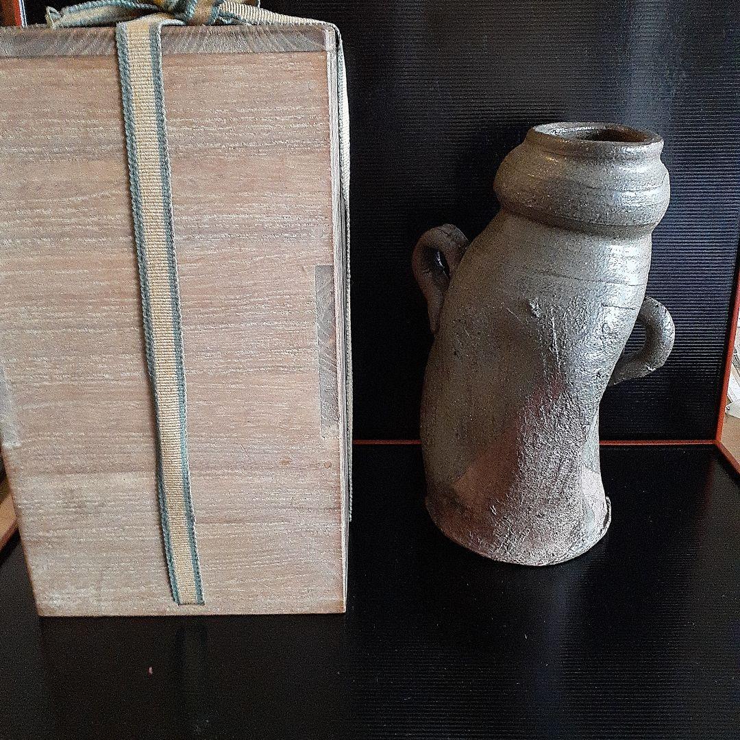 古唐津叩き掛花入れ