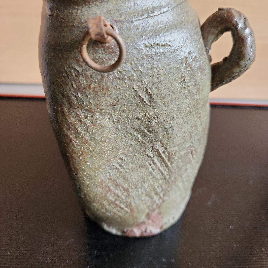 古唐津叩き掛花入れ