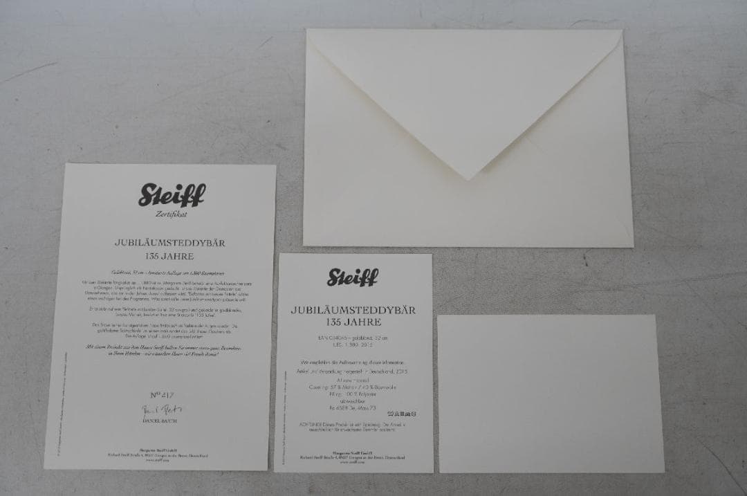 【M02-06】 Steiff シュタイフ 135年 ジュビリー テディベア