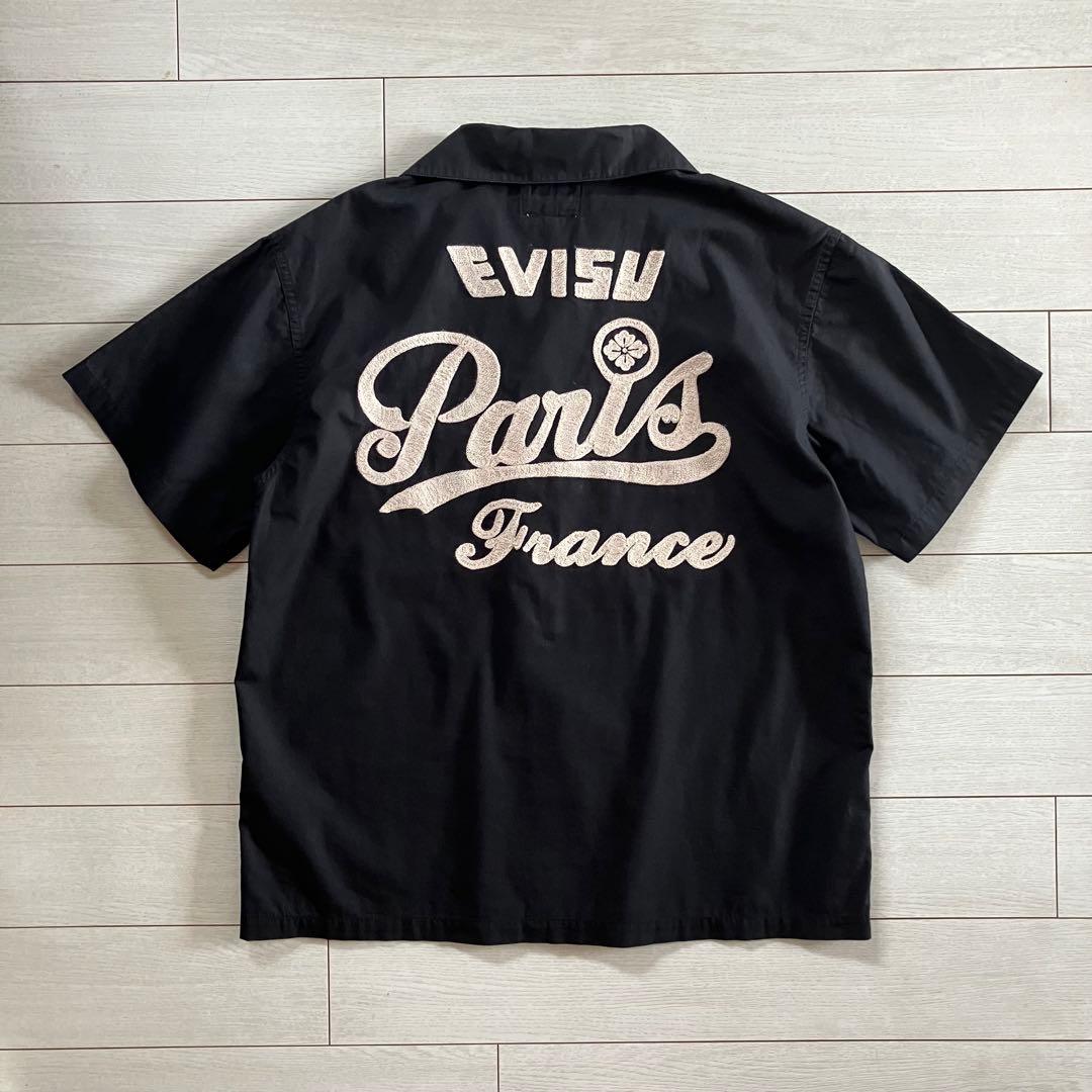 レア美品✨オープンカラー エヴィス 開衿 ボウリングシャツ 半袖 刺繍