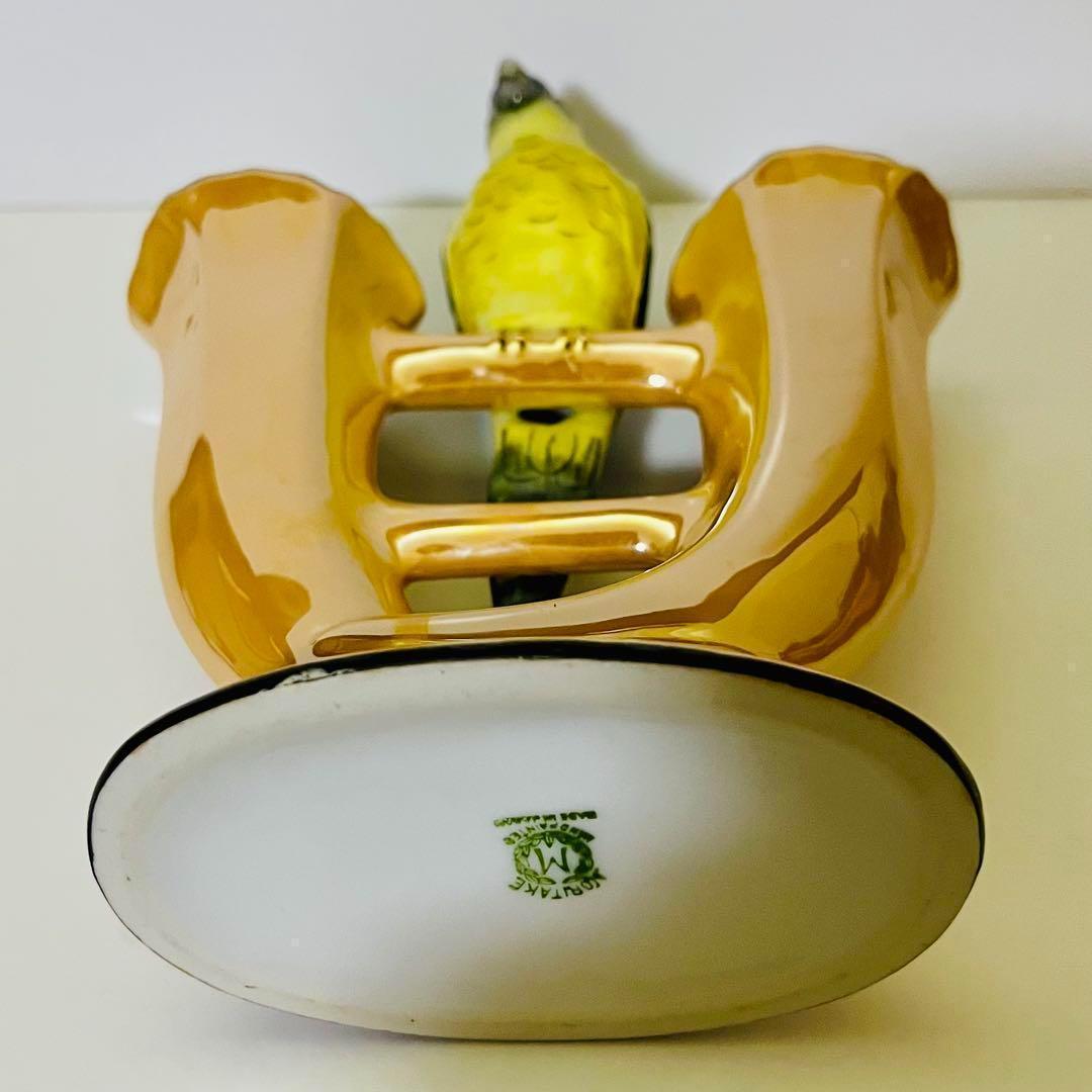 【オールドノリタケ/鳥/二輪挿し/花瓶】アールデコ/ラスター彩/フラワーベース