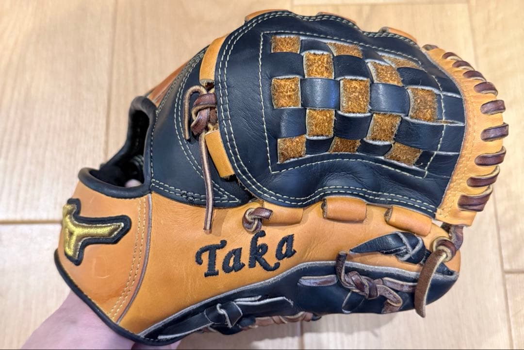 ミズノプロ　オーダー軟式グローブ オレンジ/黒