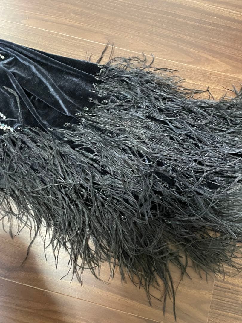 社交ダンス　ナディアドレス 黒 ベルベット