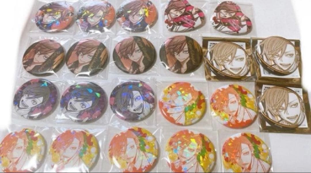 桃源暗鬼 花魁坂京夜 ホログラム缶バッジ ハート缶バッジ メタリック缶バッジ