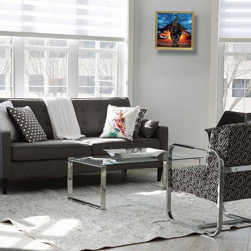 アートフレーム 黒猫 絵画 クリスタルピクチャー アートパネル