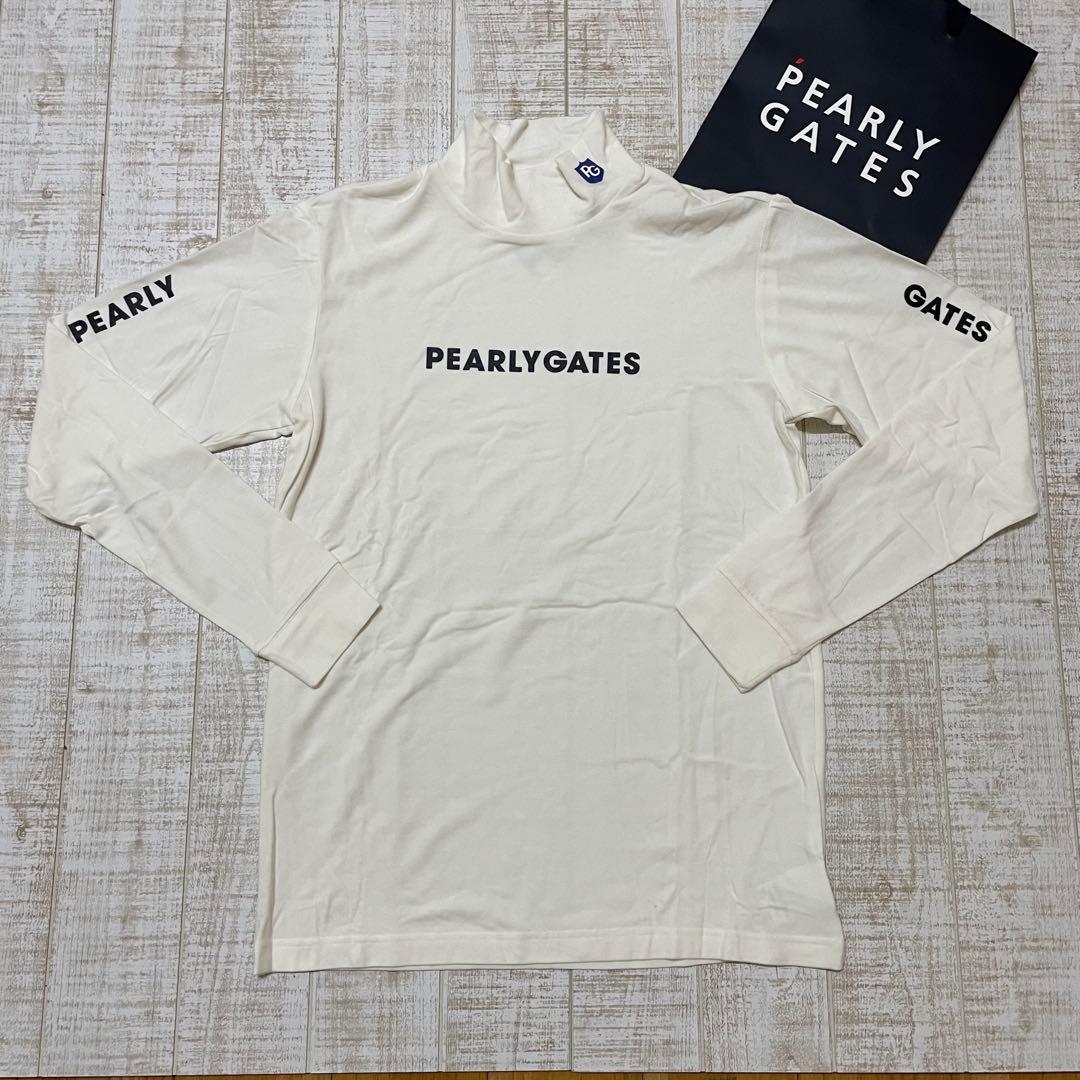 新品 パーリーゲイツ 長袖ハイネック ネックロゴ ホワイト Mサイズ（4）