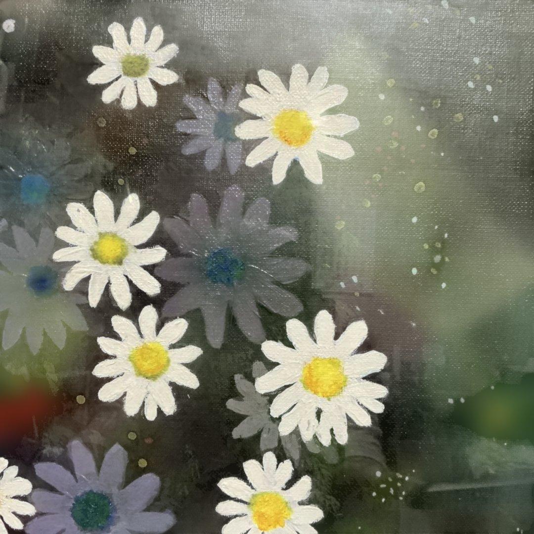 まあさん専用　美谷島　『初夏』　油絵　油彩画　マーガレット　額装入り