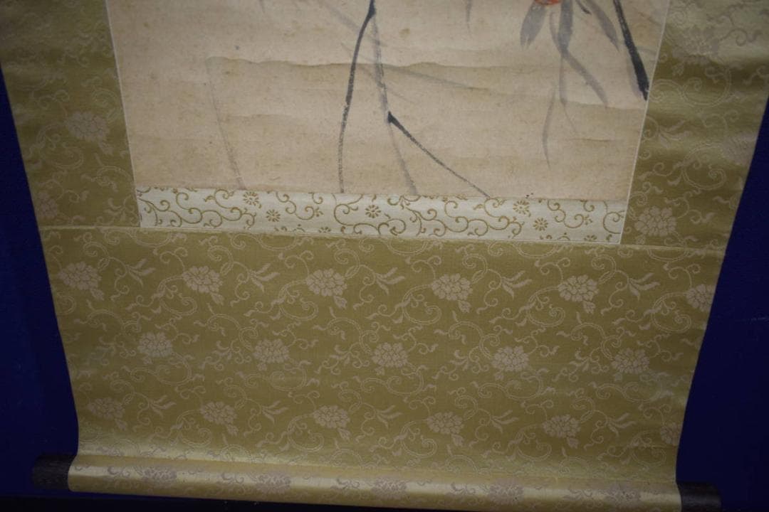 模写/横山大観/カラス図/花鳥図/叭々鳥図/桐題箱付/布袋屋掛軸HJ-272