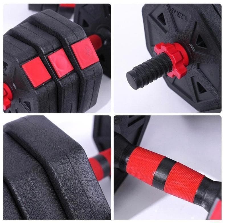 合計50kg／バーベルにもなる【角型ダンベル】25kg×2個セット 可変式 A9