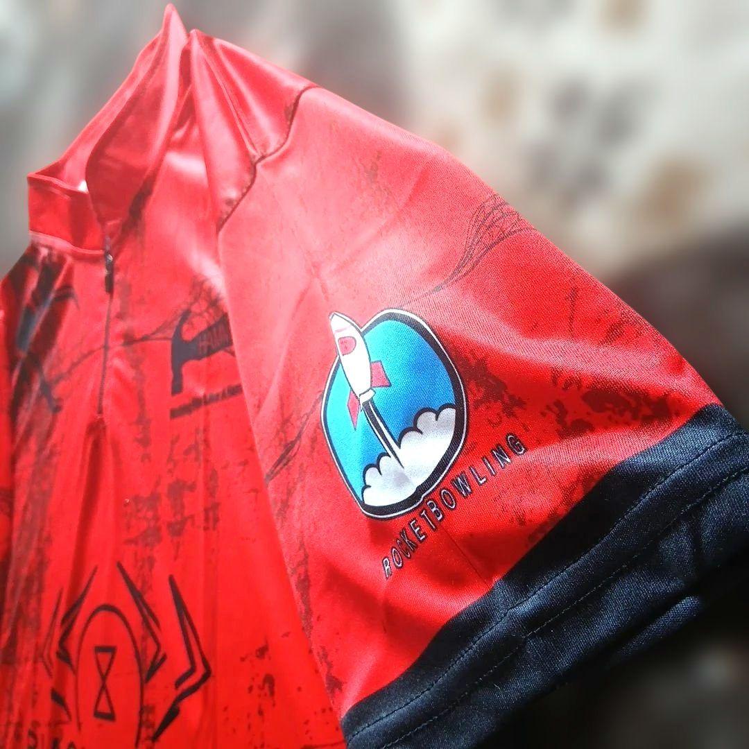 【大人気】ボウリングウェア　【XL】　ブラックウィドー　ハンマー　レッド　大きめ