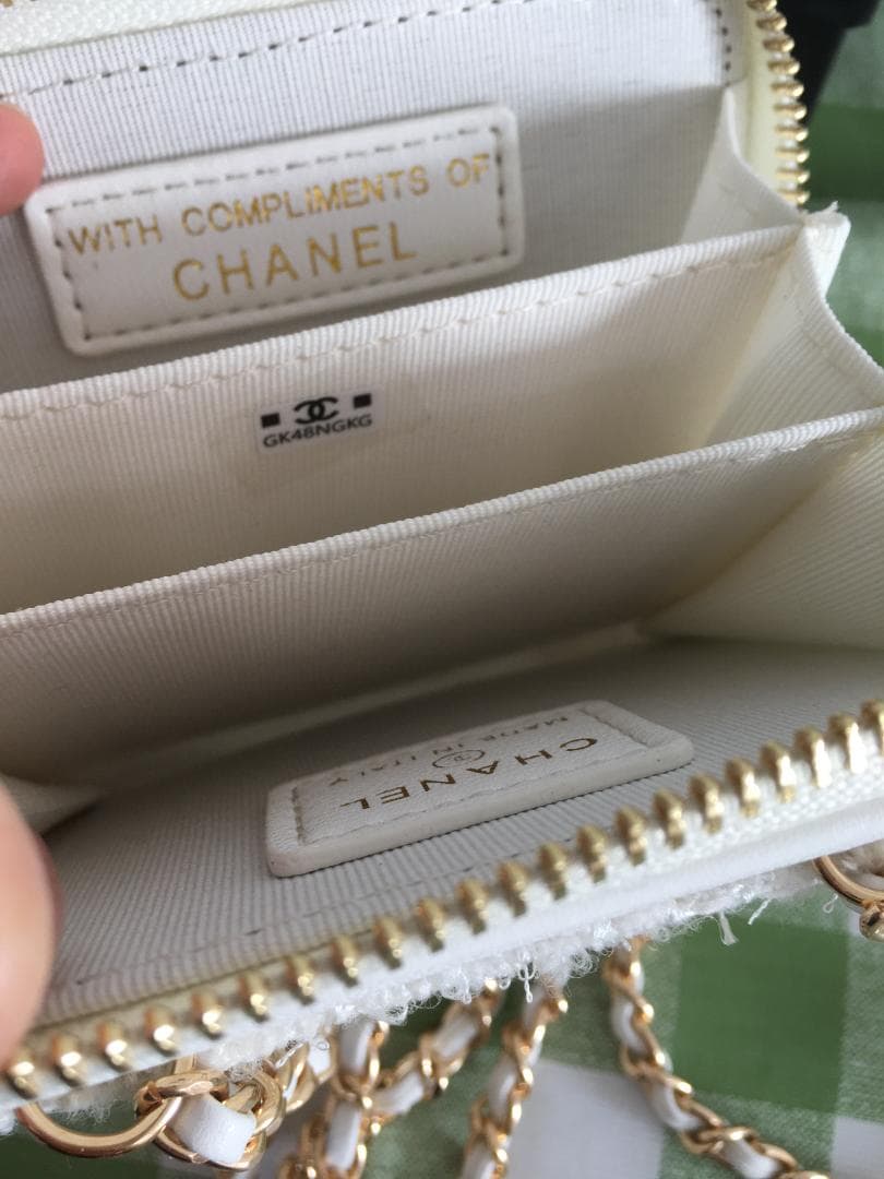 箱付き/白/ツイード ミニバッグ ミニウォレット