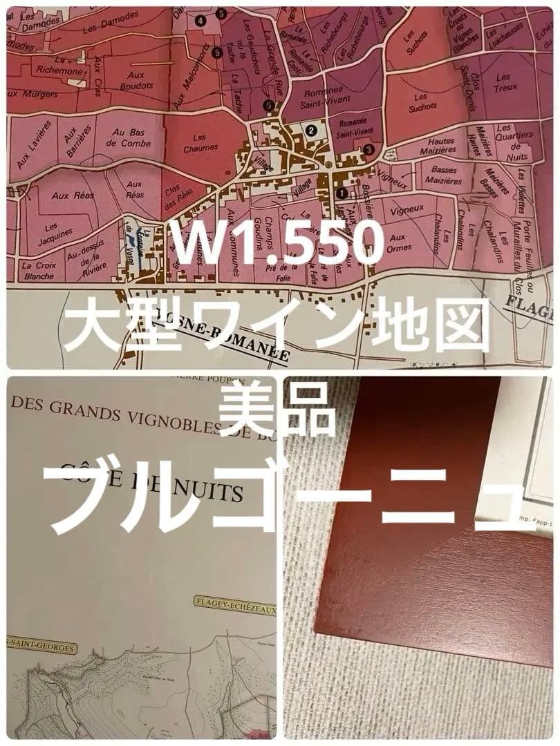 【大型額装美品】ブルゴーニュ（ワイン）南北の詳細な葡萄畑の地図