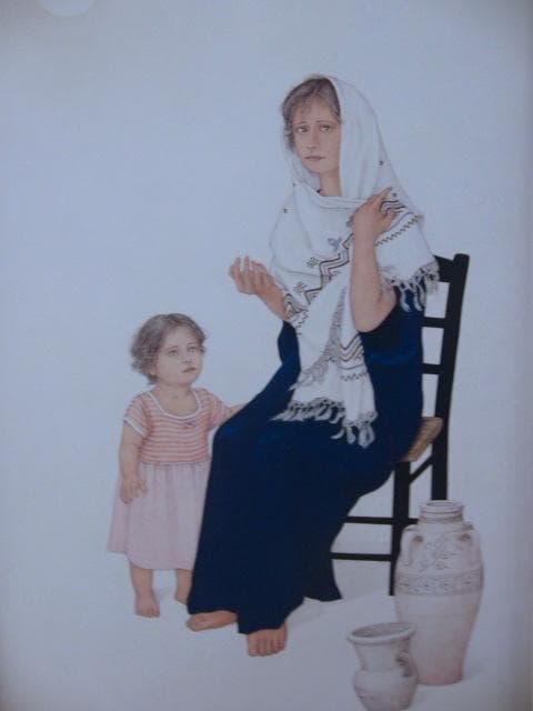 栗原喜依子、【静かな日・夏】、希少な額装用画集より、新品額装付