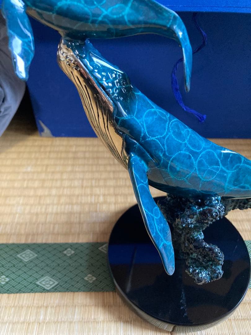 【美品・作品保証書有り】クリスチャン・リース・ラッセン　クジラの彫刻